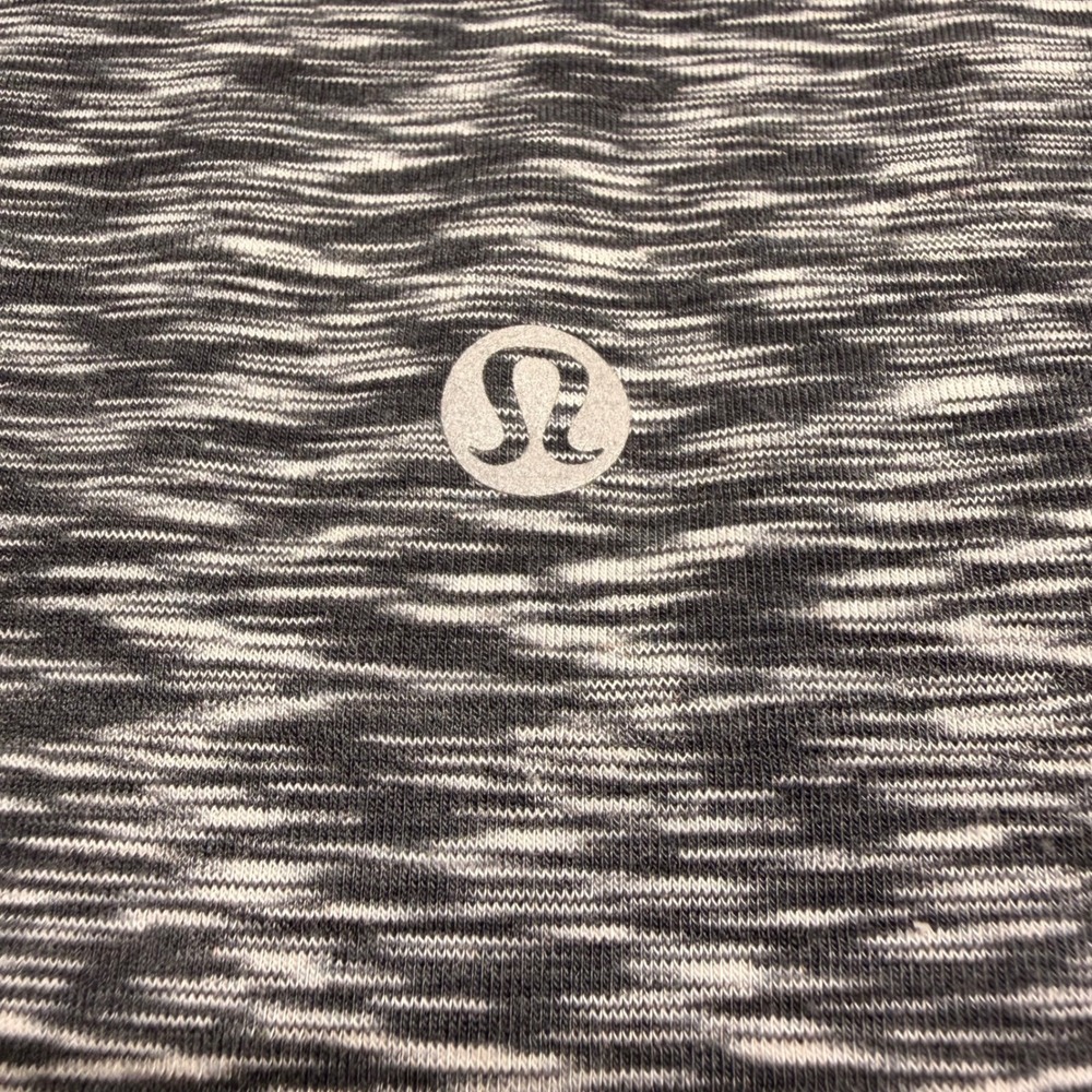 Lululemon Goal Up High Neck Space Dye Racerback Tank Top Split Back Black White - Picture 9 of 9